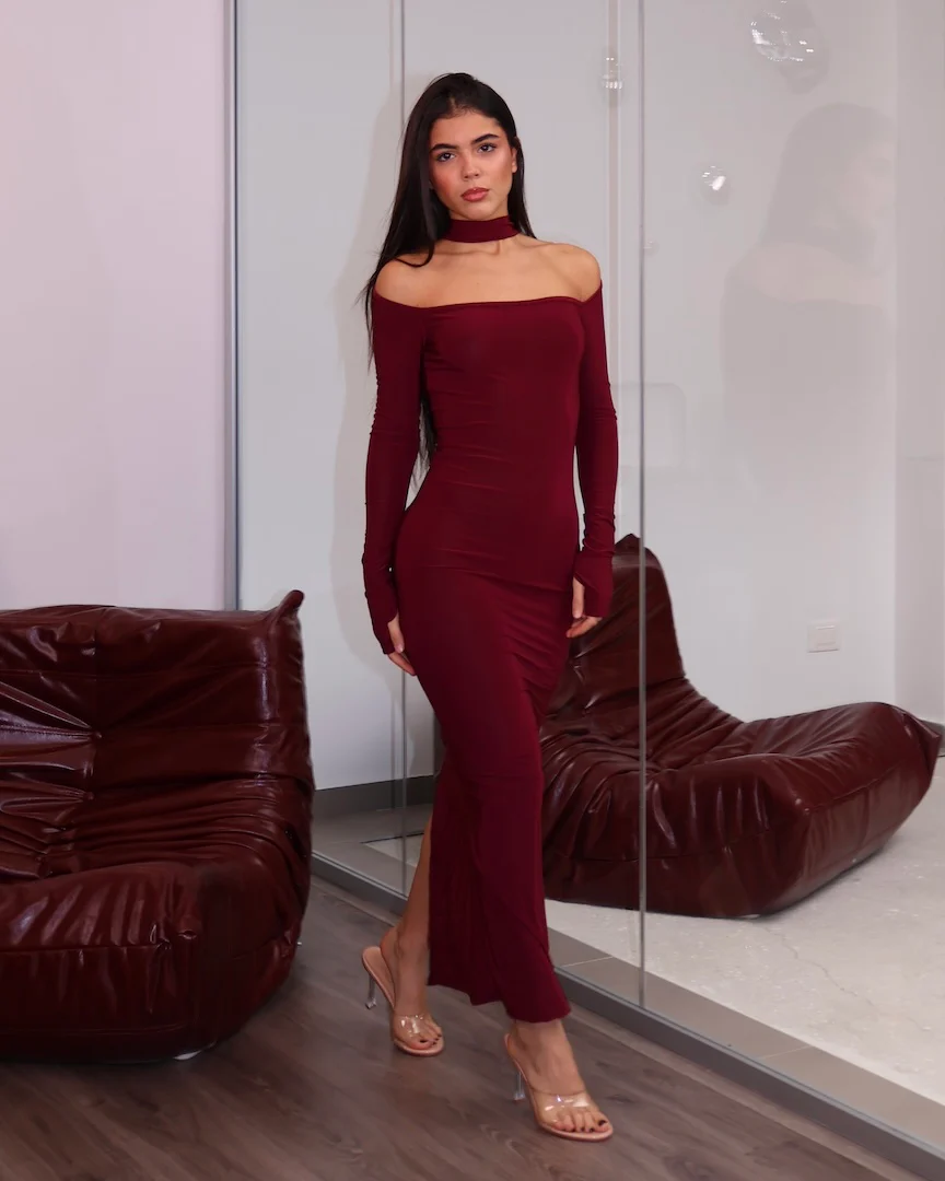 DRESS VEORA VINO - Image 2