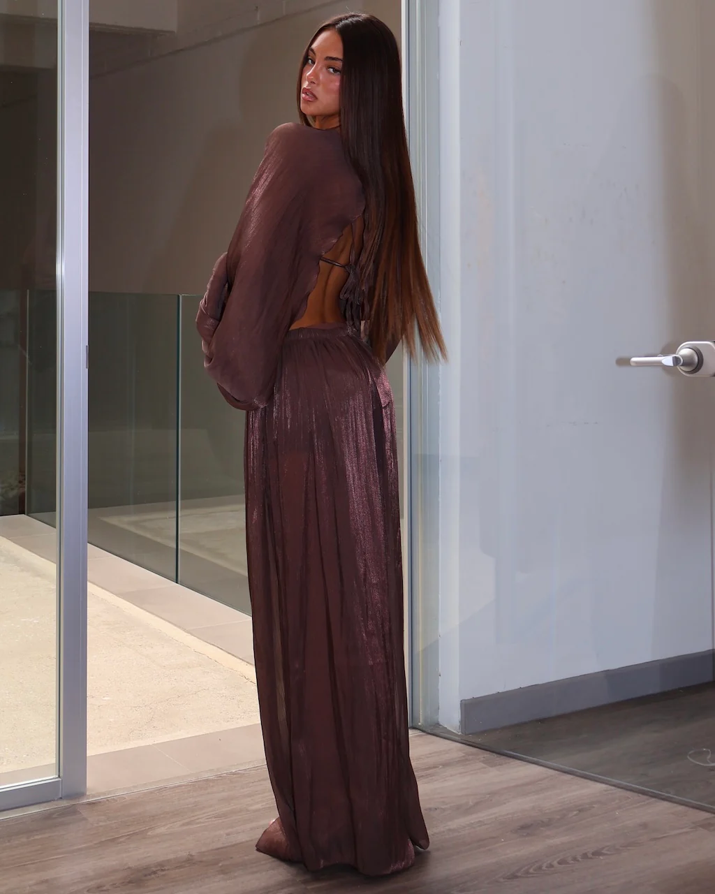 PRE ORDINE SET SATIN MARRONE - Image 2