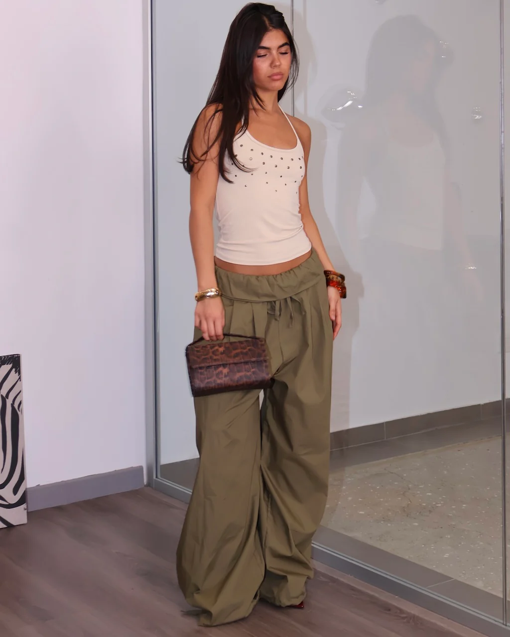 TOP HALTER BORCHIE BEIGE - Image 2